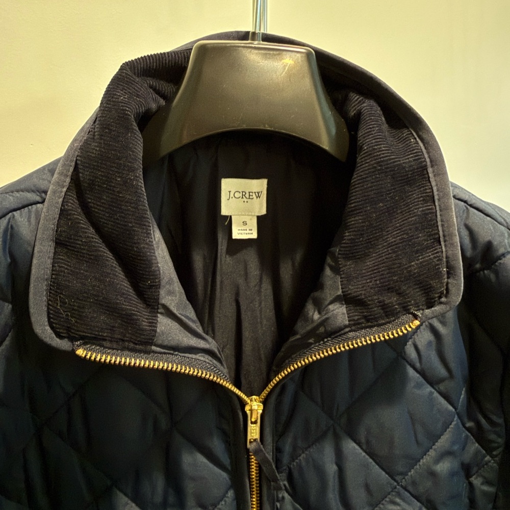 J. Crew Factory Navy Quilted Jacket - Picture 2 of 3